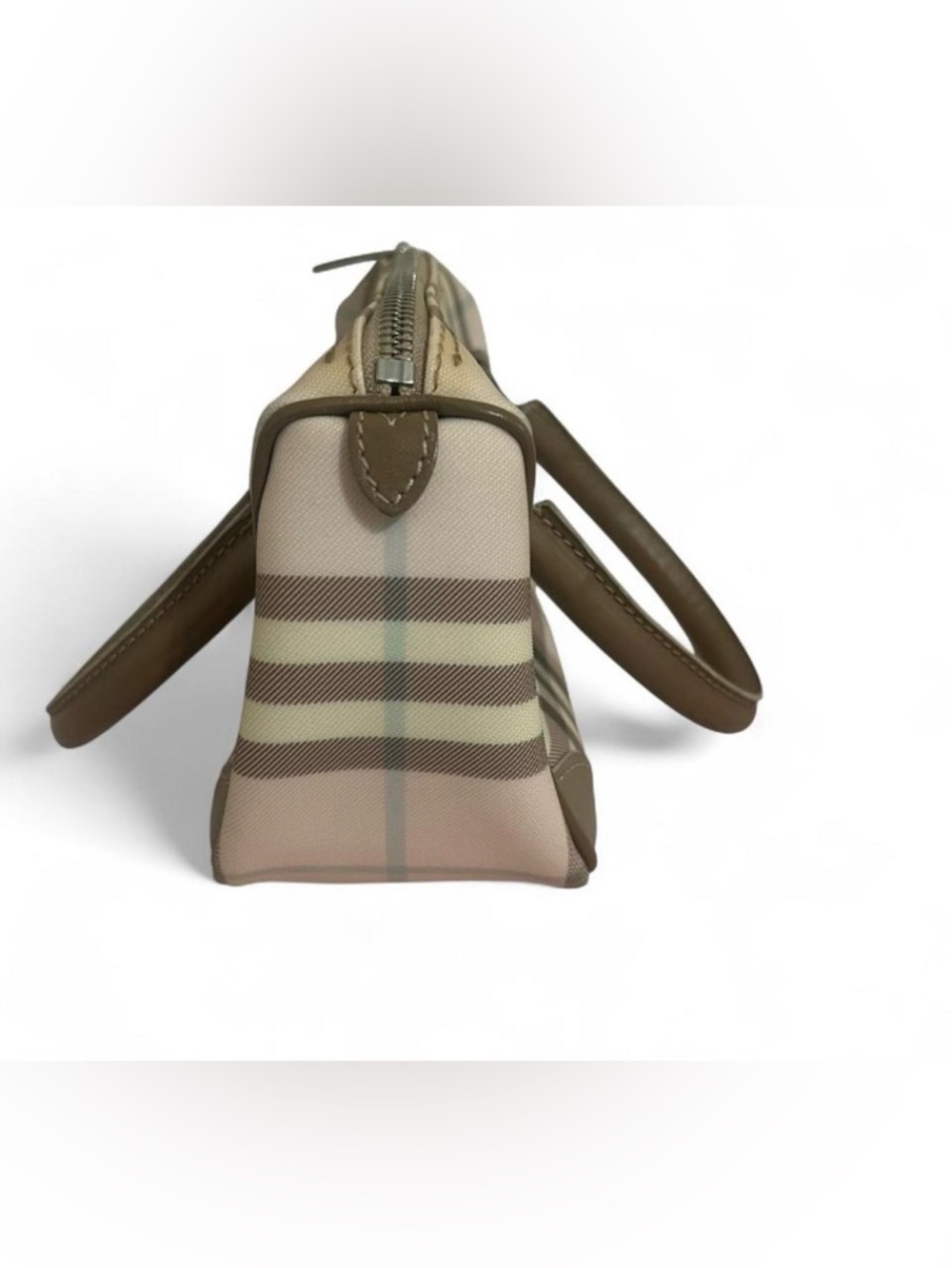 Burberry Mini Boston Bag Pink Nova Check Canvas Y2K - Picture 4 of 8
